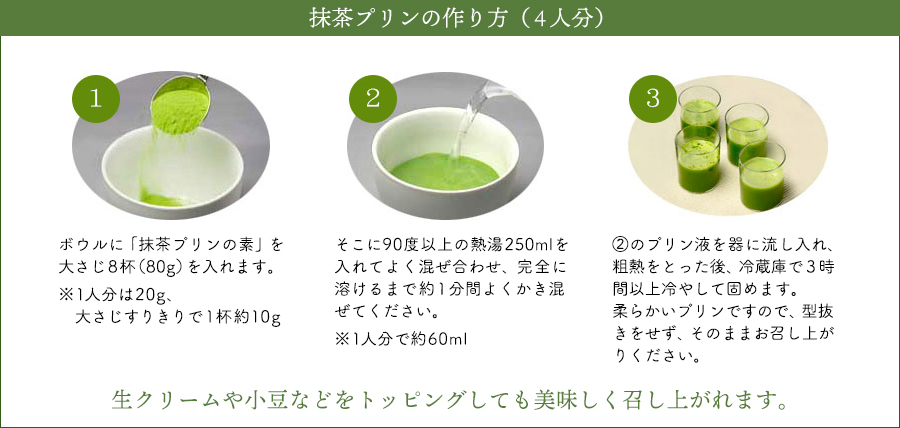 宇治抹茶プリンの素(プリンミックス粉)(業務用)ケース販売